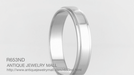 Grooved Edge Retro Wedding Band in White Gold - 4mm Wide - 10K, 14K or 18K