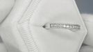 Milgrain Edge Gently Curved Diamond Wedding Band in Platinum