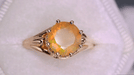 Vintage Style Regal Crown Opal Engagement Ring in 14 Karat Rose Gold