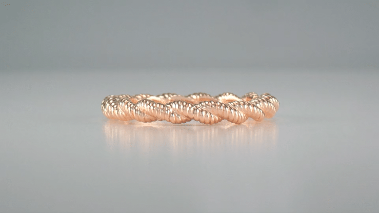 Stackable Love Twist Cable Wedding Band in Rose Gold - 10K or 14K - Item: R621R10 - Image: 3