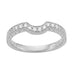 Royal Crown Curved Diamond Engraved Wedding Band in 14K or 18K White Gold