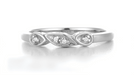 1950's Retro Moderne 1/4 Carat Diamond Engagement Ring and Wedding Band Bridal Set in Platinum