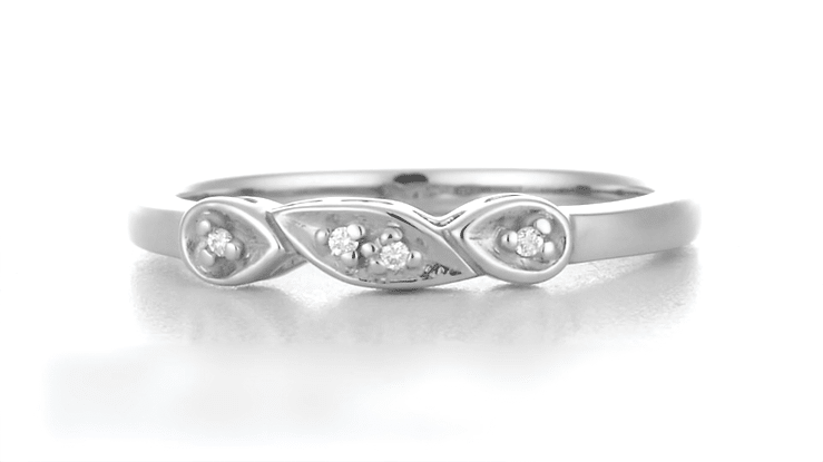 1950's Retro Moderne 1/4 Carat Diamond Engagement Ring and Wedding Band Bridal Set in Platinum - Item: R380PS - Image: 7