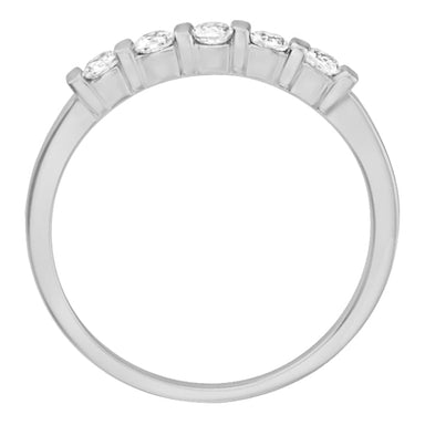 1980's Channel Set 5 Diamond Wedding Ring in White Gold - 14K or 18K - alternate view