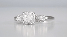 Viviane 1950's Square Set Vintage Diamond Engagement Ring in 14 Karat White Gold