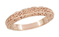 Rose Gold Edwardian Filigree Flowing Scrolls Wedding Band