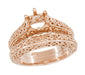 Rose Gold Edwardian Filigree Flowing Scrolls Wedding Band