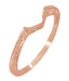 Rose Gold Art Deco Filigree Engraved Scrolls V Contoured Wedding Band