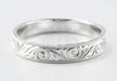 Men's Art Deco Scrolls Engraved 4mm Wide Wedding Band in Platinum