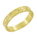 Men's Yellow Gold Art Deco Antique Scrolls Engraved Wedding Band - 10K, 14K or 18K