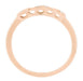 Retro Moderne White Sapphire Filigree Wedding Ring - 14K Rose Gold