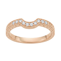 14K Rose Gold Royal Crown Hugger Diamond Wedding Band