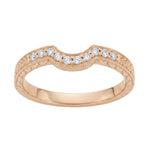 14K Rose Gold Royal Crown Hugger Diamond Wedding Band