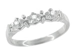 Retro Moderne 1950's Starburst Galaxy Diamond Wedding Ring in White Gold