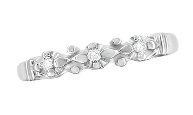Retro Moderne 1950's Starburst Galaxy Diamond Wedding Ring in White Gold - alternate view