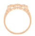 Rose Gold Starburst Galaxy 1950's Mid Century Modern Three Diamond Wedding Band