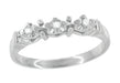Retro Modern 1950s Vintage White Sapphire Wedding Band in White Gold - Illusion - WR481WS