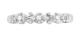 Top 3 White Sapphires on White Sapphire Vintage Wedding Ring Circa 1950s in White Gold - WR481WS