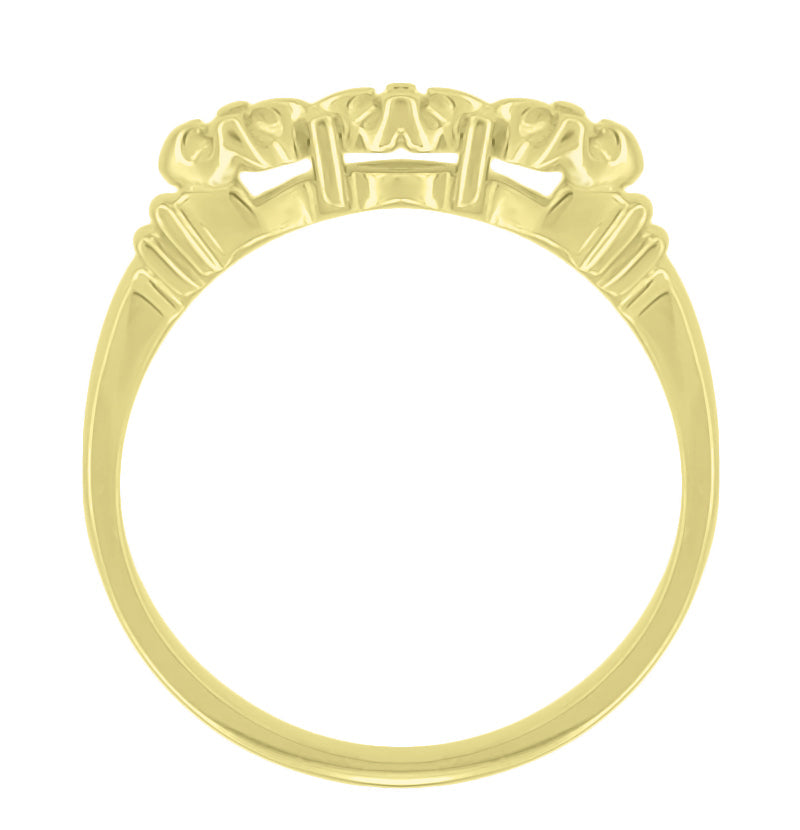 1950's Mid Century Retro Yellow Gold Starburst Galaxy Diamond Wedding Ring - Item: WR481Y10 - Image: 3