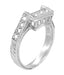 Castle Art Deco Diamond Filigree Wraparound Wedding Ring in 18 Karat White Gold