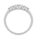 Retro Moderne Filigree Straightline Diamond Wedding Ring in 14 Karat White Gold
