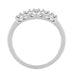 Retro Moderne White Sapphire Filigree Wedding Ring - 14K White Gold