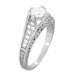 Art Deco Belnord Filigree Diamond Engagement Ring in 18 Karat White Gold