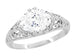 Edwardian Filigree East West Oval Diamond Engagement Ring in 14 Karat White Gold - 1.20 Carat