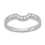 Royal Crown Curved Diamond Wedding Band in White Gold - 14K or 18K