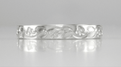 Art Deco Flowers and Leaves Engraved Wedding Ring in White Gold - 18K, 14K or 10K