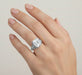 4 Carat Emerald Cut Lab Grown Diamond Edwardian Vintage-Inspired Engagement Ring in 14 Karat White Gold