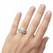 Lucky Clover Vintage 1950s Mixed Metals Yellow & White Gold Diamond Wedding & Engagement Ring Set