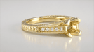 X & O Kisses Yellow Gold 1/2 Carat Diamond Engagement Ring Setting