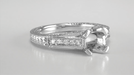 X & O Kisses Platinum 1 Carat Diamond Engagement Ring Semimount for a Round or Asscher Cut