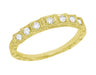 Yellow Gold 1920's Art Deco Wedding Cake Vintage Tiered Diamond Wedding Band DWR135Y