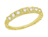 Yellow Gold 1920's Art Deco Wedding Cake Vintage Tiered Diamond Wedding Band DWR135Y