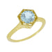 Art Deco Filigree Hexagonal 3/4 Carat Aquamarine Engagement Ring in 14K Yellow Gold