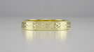 Yellow Gold 1950's Mid Century Modern Carved Interlocking Chevrons Wedding Ring - 4mm