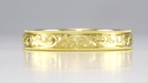 Yellow Gold 4mm Wide Vintage Carved Acanthus Victorian Wedding Band for a Man