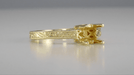 Yellow Gold Art Deco 3/4 Carat Crown Scrolls Filigree Engagement Ring Setting