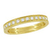 Yellow Gold Art Deco Carved Wheat Diamond Eternity Wedding Band - 14K or 18K