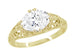 Yellow Gold Edwardian Scroll Filigree East to West Oval Diamond Engagement Ring - 1.30 Carat