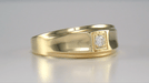 Yellow Gold Men's 1950's Retro Moderne Diamond Ring - Natural or Lab Grown Diamond