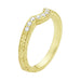 Engraved Contoured Royal Crown Diamond Wedding Band in 14K or 18K Yellow Gold