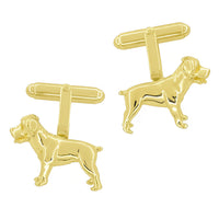 Rottweiler Cuff Links - Yellow Gold Vermeil Finish Over Solid Sterling Silver