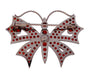 Dark Antiqued Finish on Czech Victorian Bohemian Garnet Butterfly Brooch in Sterling Silver - Back View - ABR113