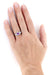 Amethyst and Diamonds Filigree Scroll Dome Edwardian Engagement Ring in 14 Karat White Gold