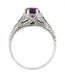 Art Deco Filigree Engraved Amethyst Promise Ring in Sterling Silver