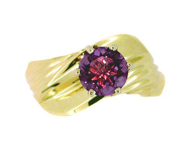 Amethyst Wave Ring in 14 Karat Gold