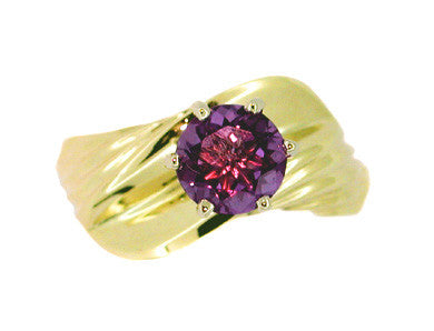 Amethyst Wave Ring in 14 Karat Gold